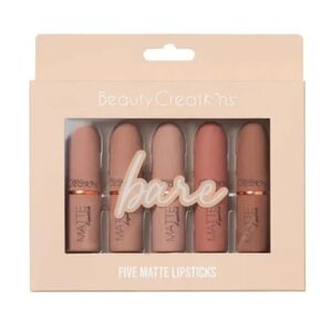 Beauty Creations Bare Matte Lipstick Set - Warm Neutrals